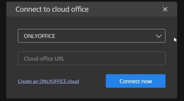 Creating an ONLYOFFICE cloud on desktop.