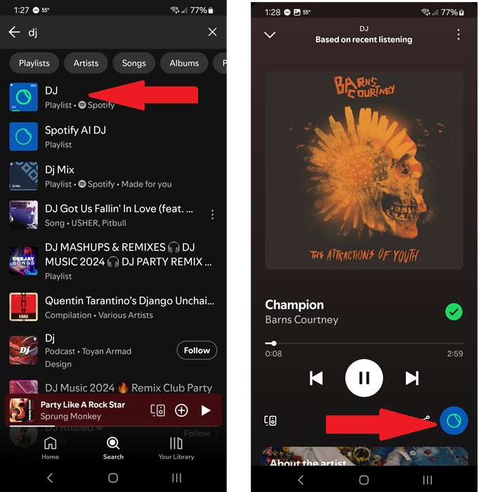 Controlling Spotify recommendations with DJ.