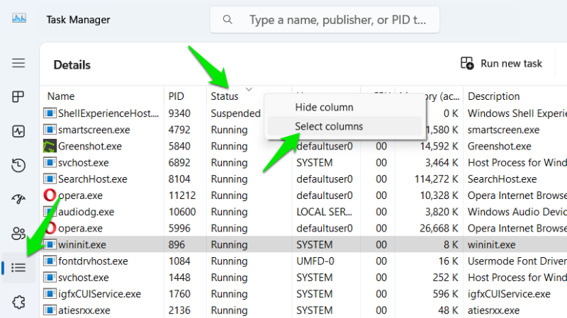Adding new column in task manager