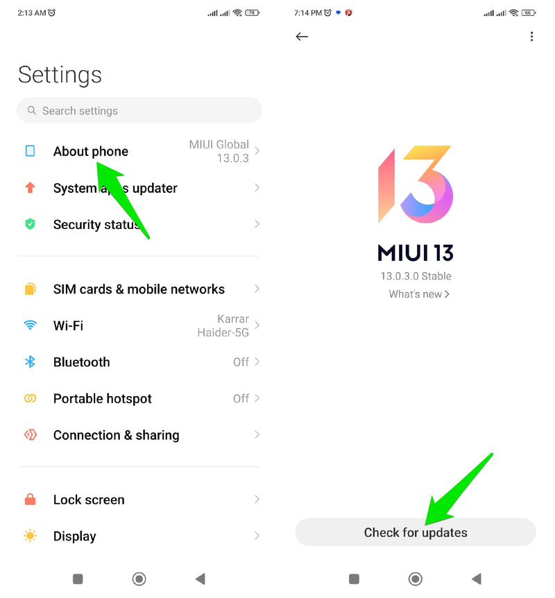 Android phone system update screen