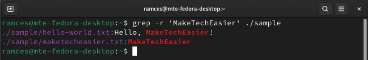 A terminal showing Grep's ability to match multiple files at once.