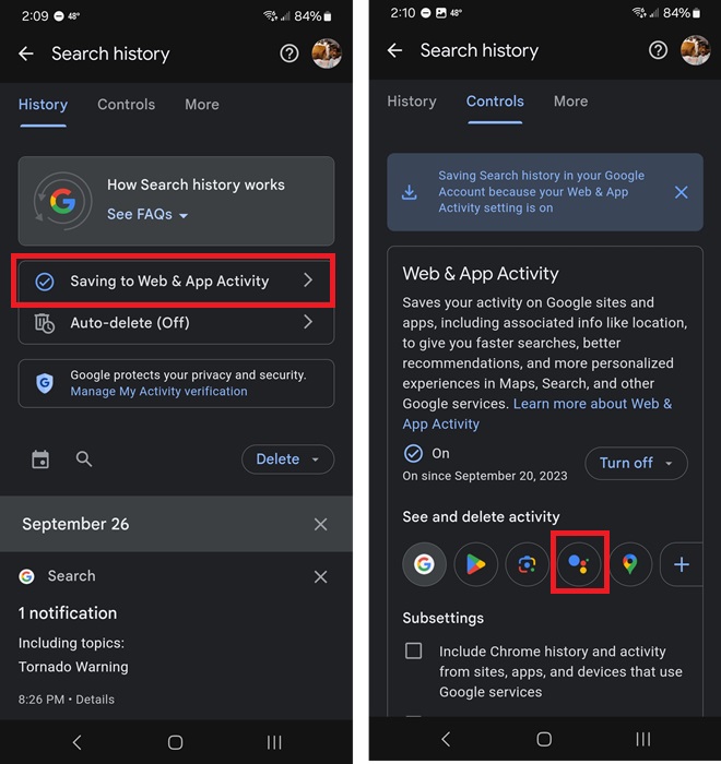 Choosing Google Assistant to delete history, one of the simplest smart home privacy tips.