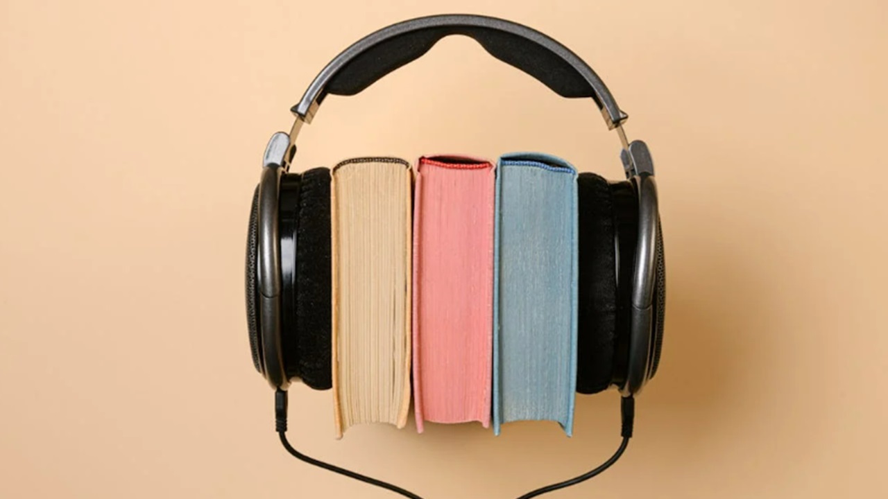 Headphones with books.