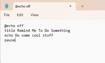 Creating a reminder in Notepad.