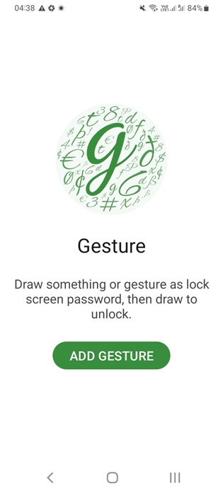 Gesture Lock Screen app allows unlocking a phone using a hand-drawn gesture.