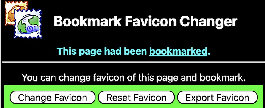 Bookmark Favicon Changer Settings in Chrome