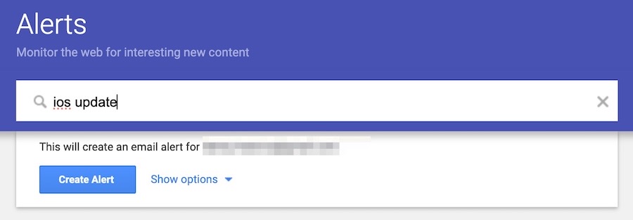Create an Alert in Google