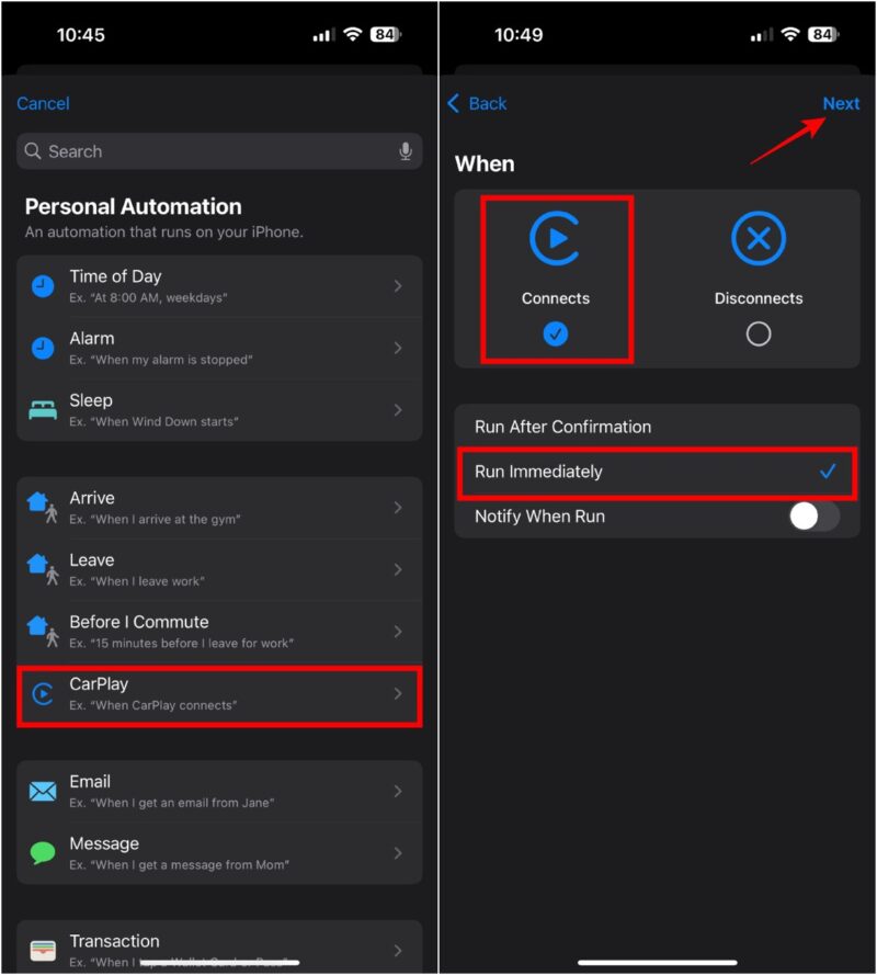 Enable Carplay Automation