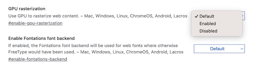 Enable Gpu Rasterization in Google Chrome