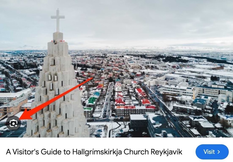 The Google Lens logo appearing in a search result for an image