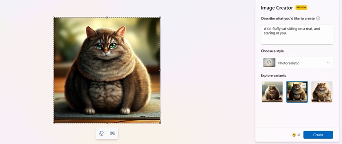 Artificial image generated using Paint's "Image Generator" tool. With "Explore variants" option.