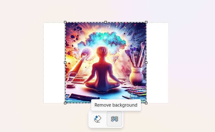 Paint's "Remove Background" feature gets rid of unnecessary objects from an image.