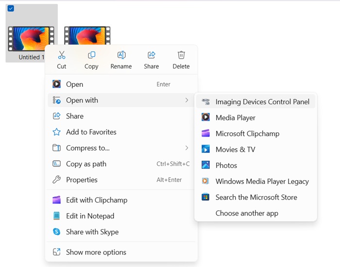 Open With Windows Remove Imaging Devices Control Panel
