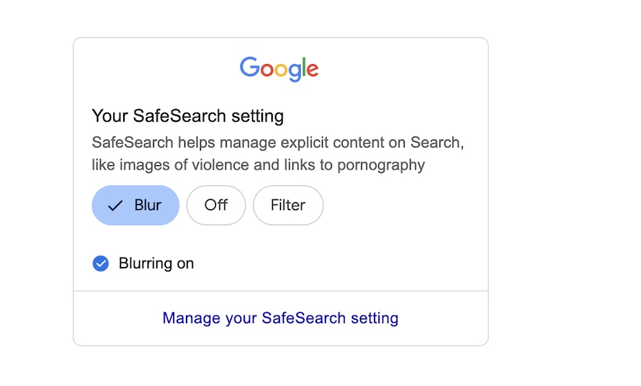 Customize your SafeSearch settings in Google 