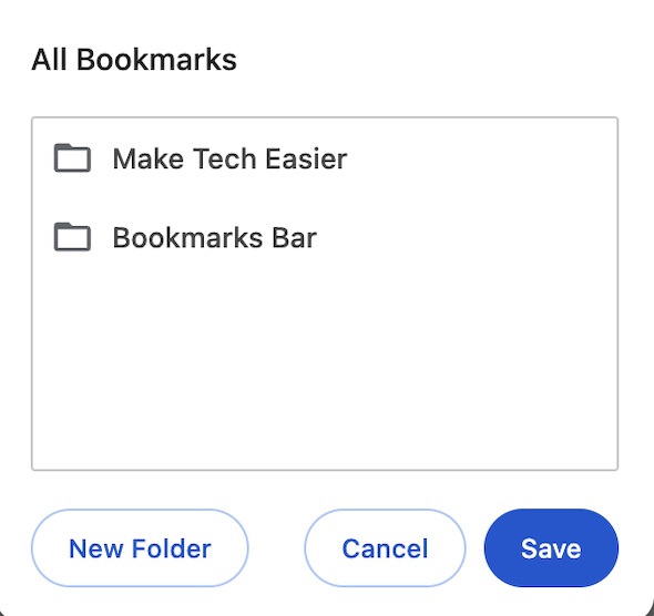 Save your bookmarks in their new folder in Chrome. 
