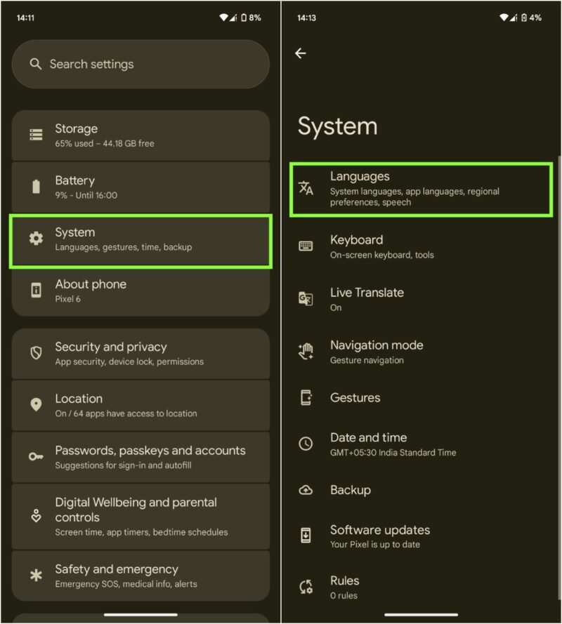 Select System Settings And Languages