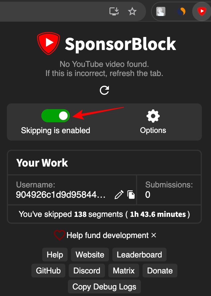 Skip Sponsor Toggle