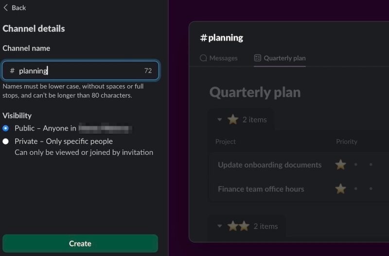 Create your template list in Slack