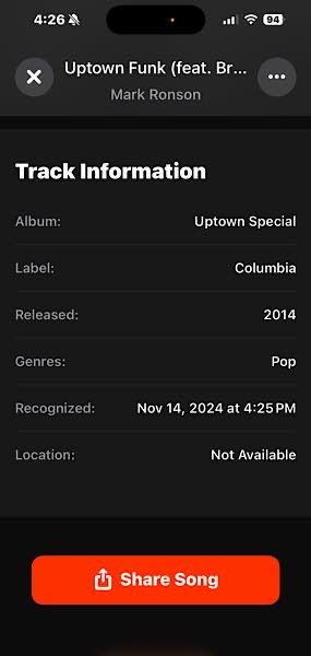 Apple Shazam Shows Location Not Available 