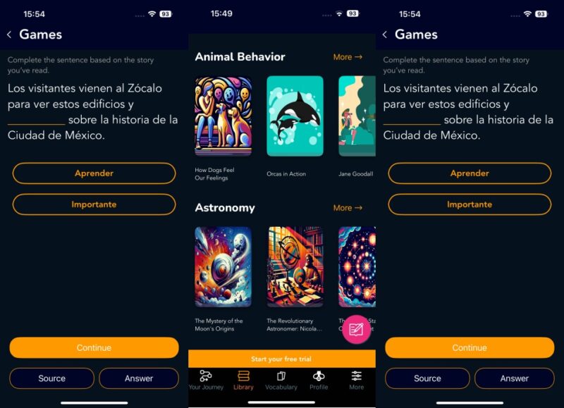 Beelinguapp interface overview.