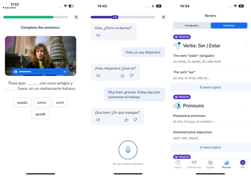 Busuu app interface overview.