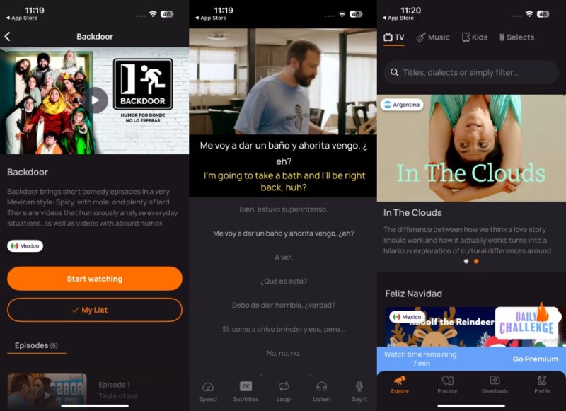 LingoPie app interface overview.