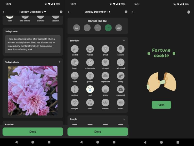 DailyBean app interface overview.