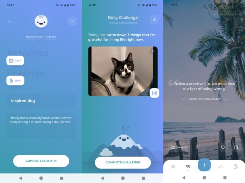 Reflectly app interface overview.