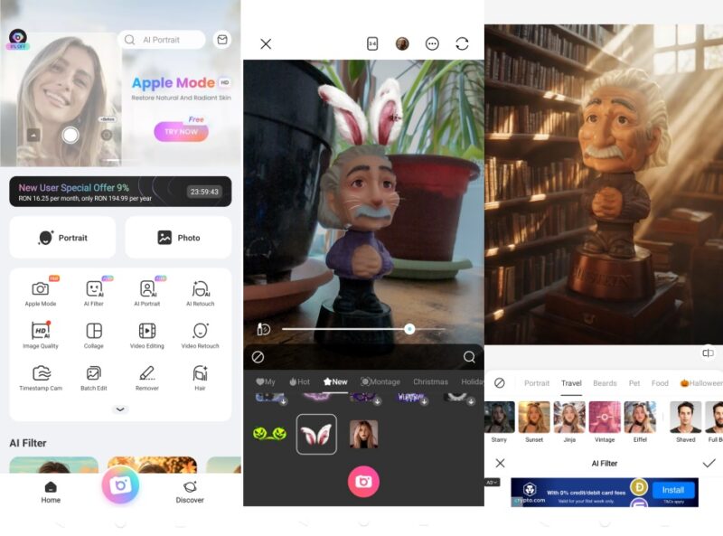 BeautyPlus app interface overview.