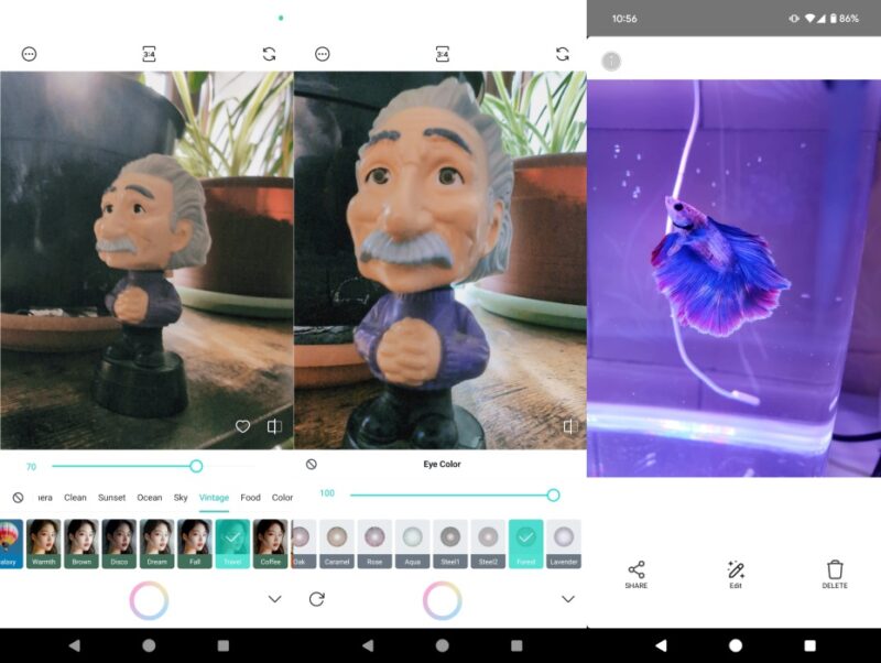 CandyCamera app interface overview.