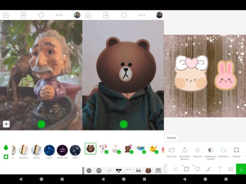 LINE camera app interface overview.
