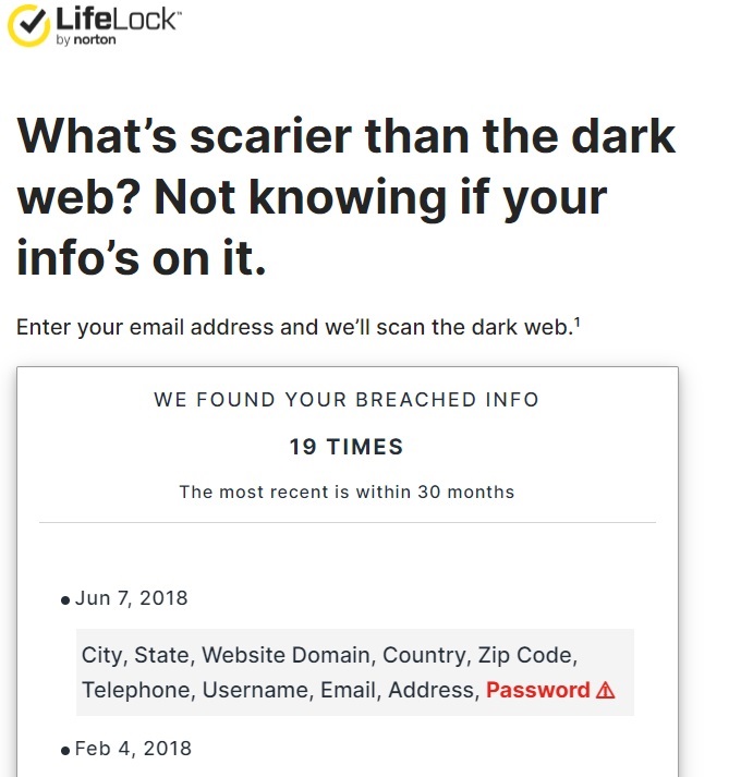 Data breach results from Norton.
