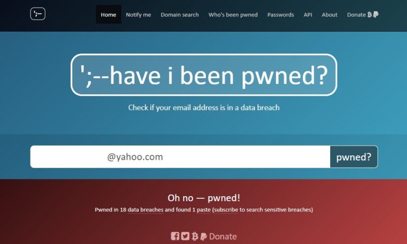 Using Have I Been Pwned.
