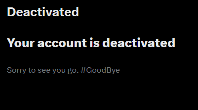 Deactivation message from Twitter visible on PC.