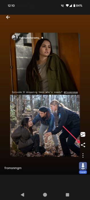 Viewing downloaded Instagram content via the InSaver app. 