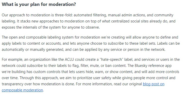 Bluesky's moderation plan.
