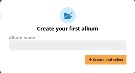A screenshot showing the dialog prompt for the first album name.