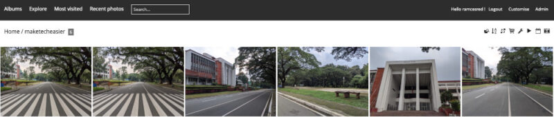 A screenshot showing a running instance of Piwigo.