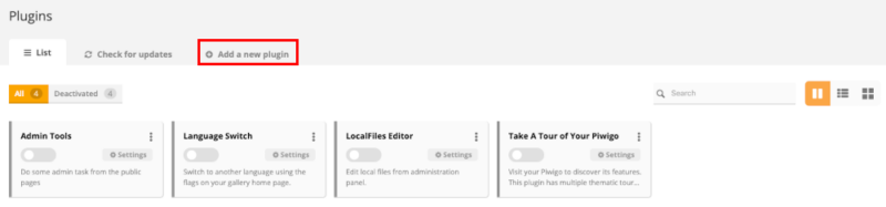 A screenshot showing the location of the "Add a new plugin" tab.