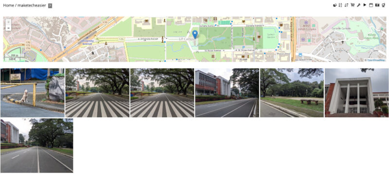 A screenshot showing the OpenStreetMap plugin for Piwigo working properly.