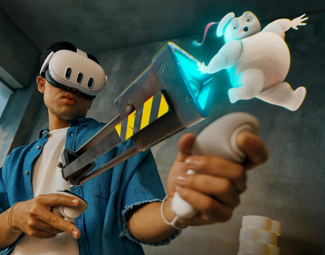 Man Playing A Game Using Meta Quest 3