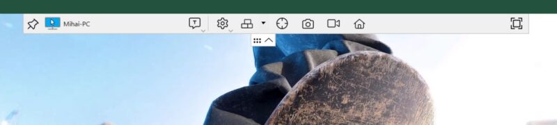 Tool bar visible while using SetMe to access remote PC.