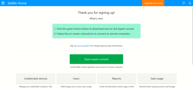Downloading SetMe desktop client on admin PC. 