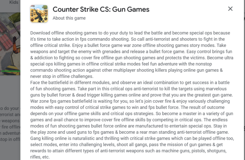 Counter Strike CS game description