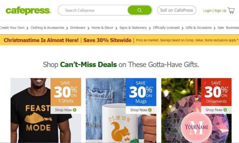 Checking out sales on CafePress.