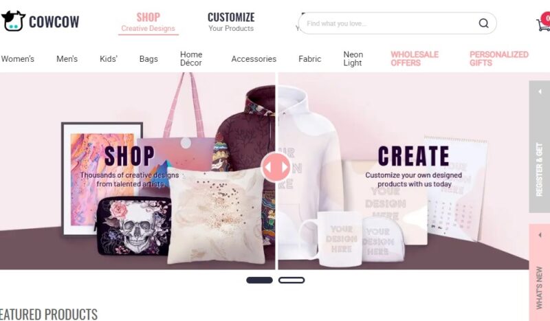 Shopping custom gifts on CowCow.