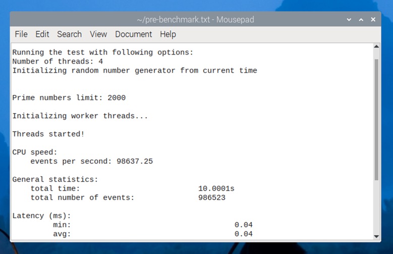Sysbench Cpu Results