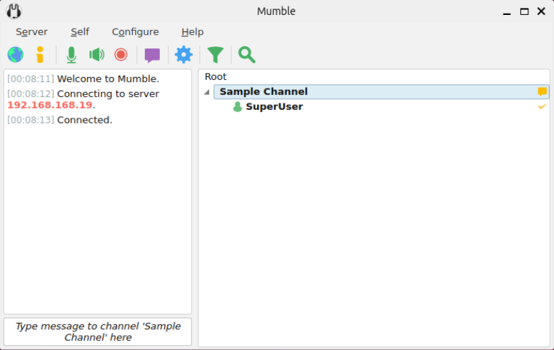 A screenshot showing the superuser moving to the newly created voice channel.