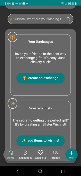 Setting up a gift exchange on Elfster.