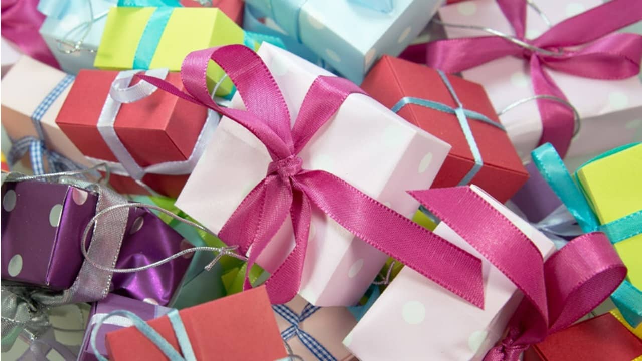 Large pile of gifts.